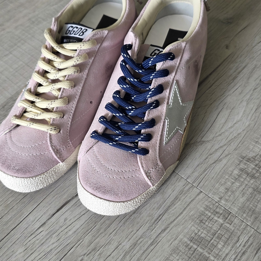 Golden Goose Pink Sneakers with Silver Accent